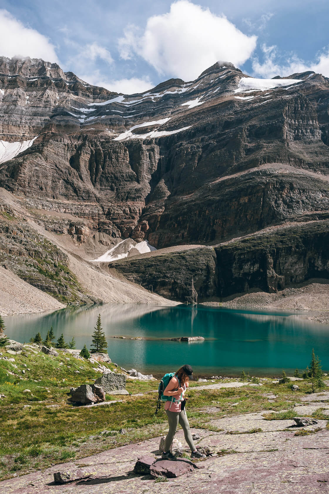Hiker at Lake Oesa