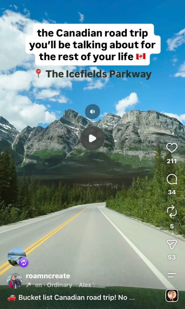 Screenshot from Instagram